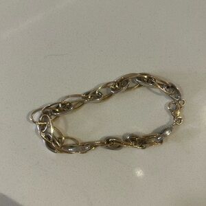 Elegant yellow Gold and white gold Chain Bracelet